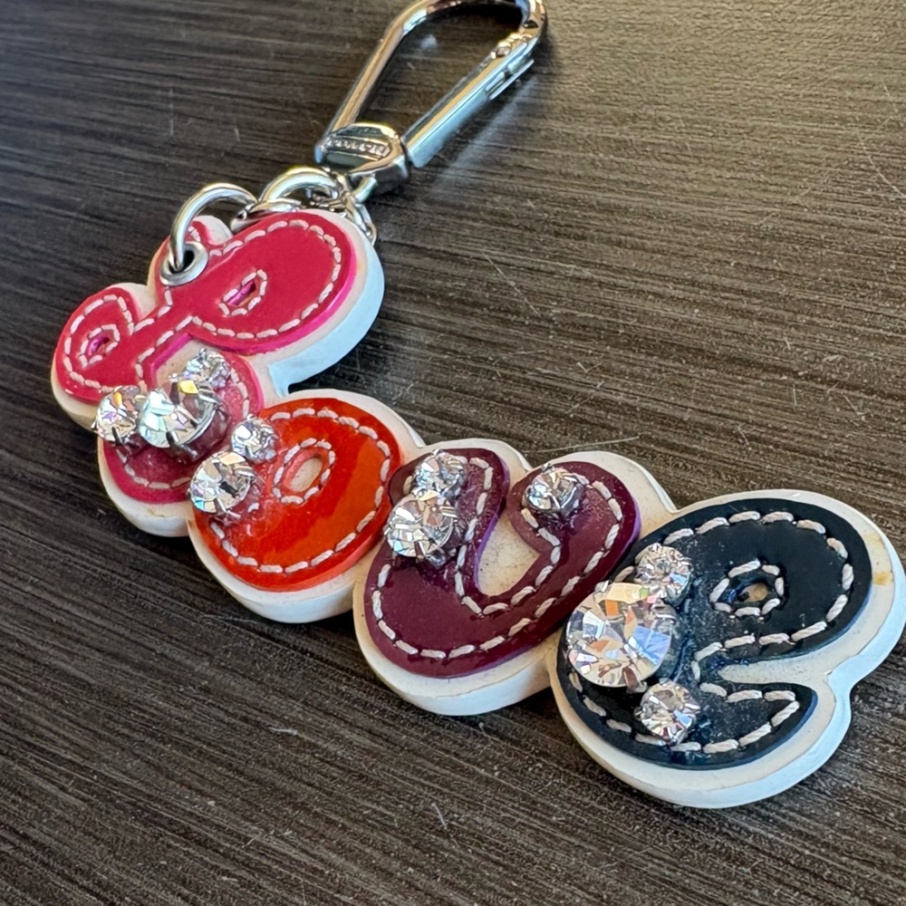 Coach LOVE Crystal Bag Charm Keychain Y2K - Picture 5 of 8